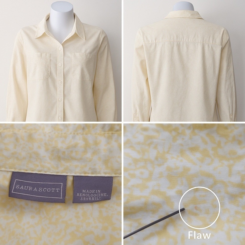 Laura Scott 20/22W Shirt Top Women Roll Tab Sleeves Button Up 100% Cotton READ